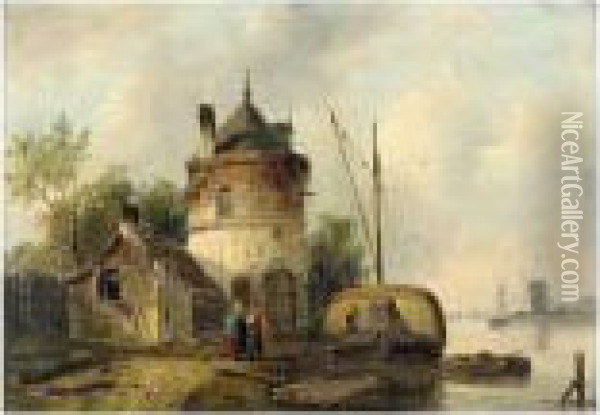 Paysage Hollandais Oil Painting - Johan Barthold Jongkind
