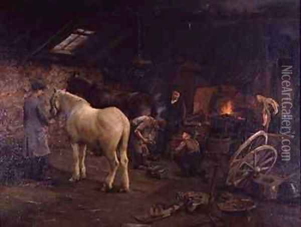 Waiting His Turn Oil Painting - John Percy Cooke