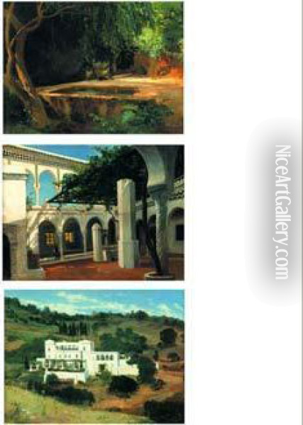 Vues De La Villa Bram-reis Oil Painting - Emile Charles Lambinet