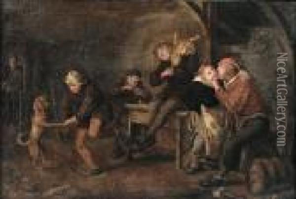Peasants Carousing In A Tavern Oil Painting - Jan Miense Molenaer