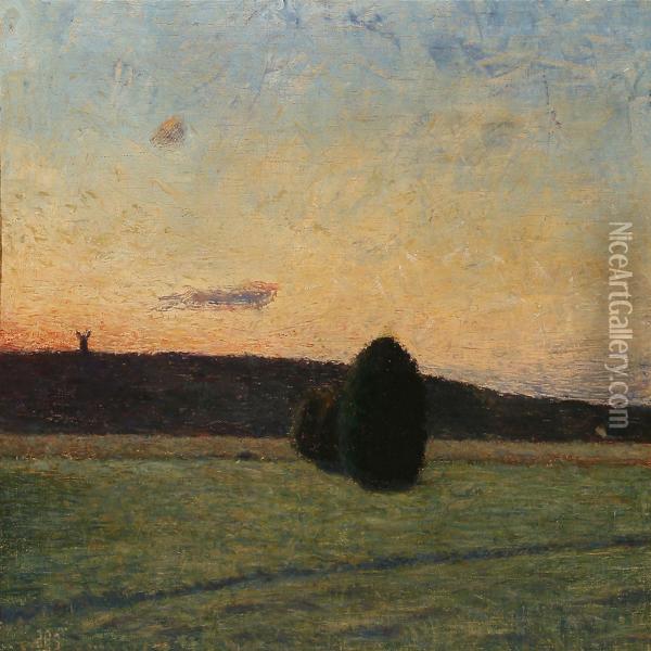 Efter Solnedgang, Fussingo Oil Painting - Harald Giersing