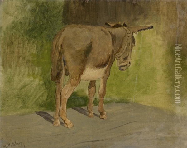 Stehender Esel Oil Painting - Karl Wilhelm Christian Malchin