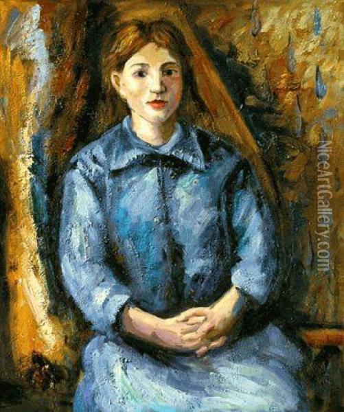 Madame Cezanne Oil Painting - Paul Cezanne