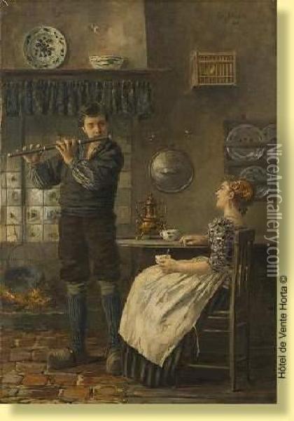 Le Flutiste Charmeur Oil Painting - Karl Heyden