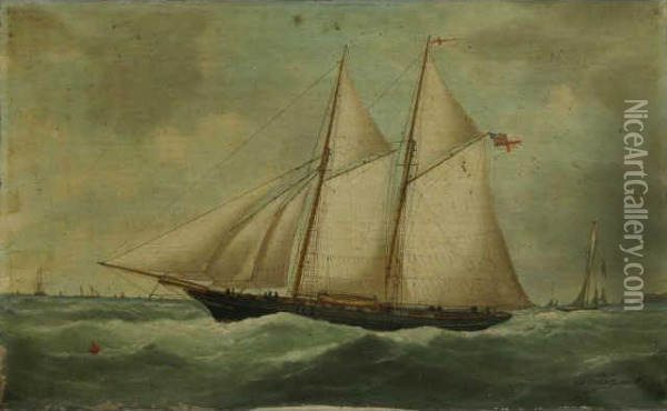Navire Anglais Oil Painting - Victor Adam