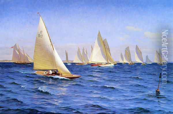 The Race Oil Painting - Axel Johansen