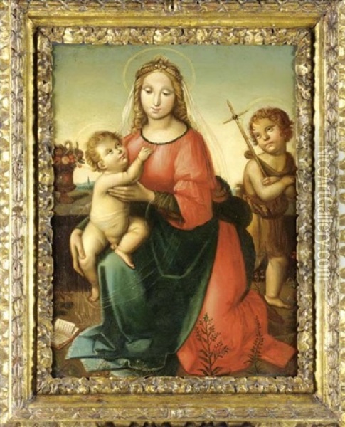 Madonna Con Bambino E S. Giovannino Oil Painting - Jusepe de Ribera