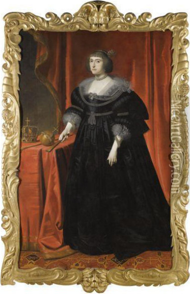 Portrait Of Princess Elizabeth, Queen Of Bohemia (1596-1662) Oil Painting - Gerrit Van Honthorst