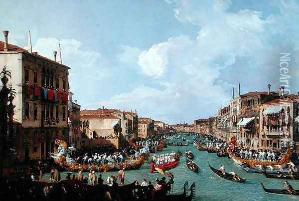 Regatta on the Grand Canal Oil Painting - (Giovanni Antonio Canal) Canaletto