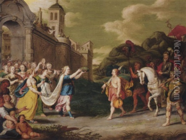 Jephthah's Daughter Oil Painting - Cornelis de Baellieur the Elder
