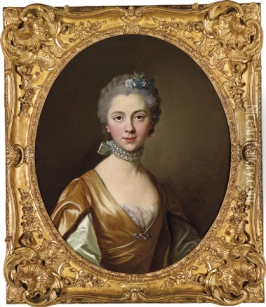 Portrat Einer Eleganten Jungen Dame Oil Painting - Louis Michel van Loo