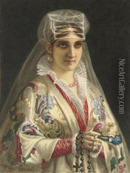 The Bride Oil Painting - Jaroslav Cermak