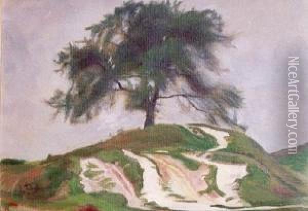 Samotne Drzewo (1905) Oil Painting - Wlodzimierz Tetmajer