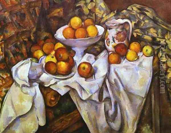 Still Life with Fruit Basket Oil Painting - Paul Cezanne