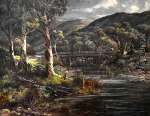After Rain On The Black Spur, Dandenong Ranges, Vic Oil Painting - Naylor Gill