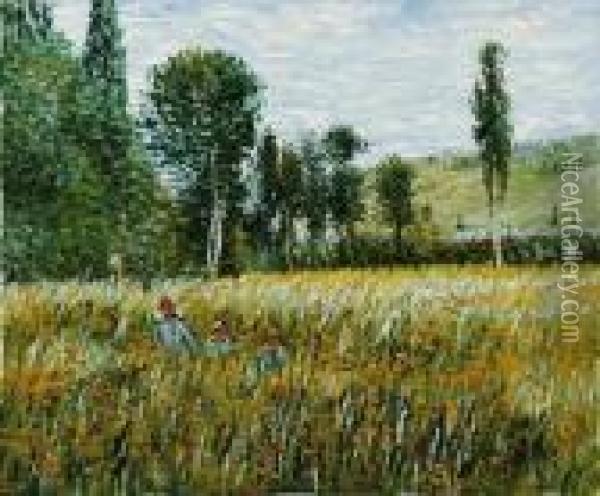 A Meadow Oil Painting - Claude Oscar Monet