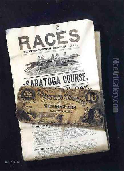 Ten Dollars on the First Race, Saratoga Oil Painting - Nicholas Alden Brooks