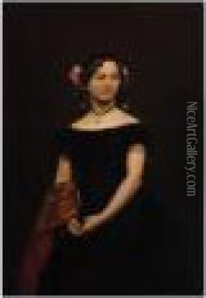 Portrait Of Mlle. Durand (portrait Of Madame Duvergier) Oil Painting - Jean-Leon Gerome