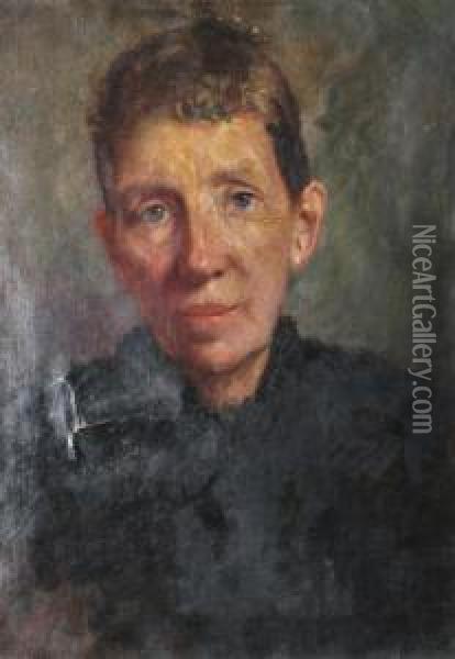 Portrait Of A Woman Oil Painting - Frank Duveneck