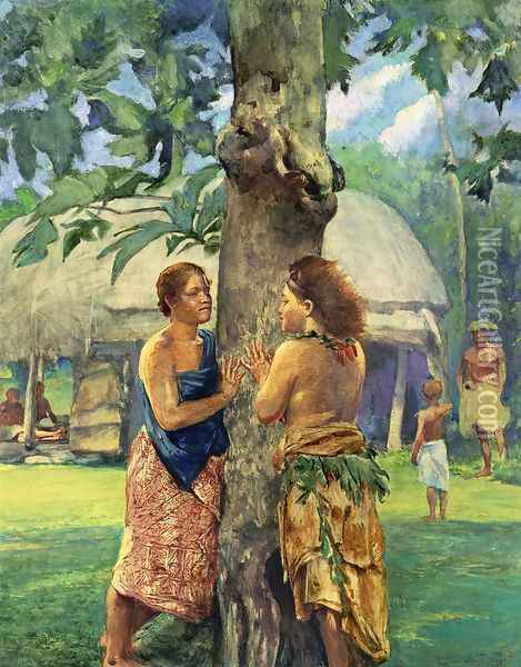 Portrait of Faase, the Taupo of the Fagaloa Bay, Samoa Oil Painting - John La Farge
