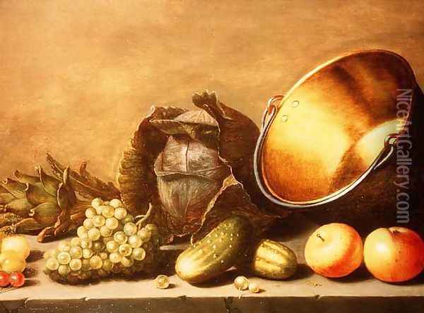 Still Life with a Brass Pot Oil Painting - Floris Gerritsz. van Schooten