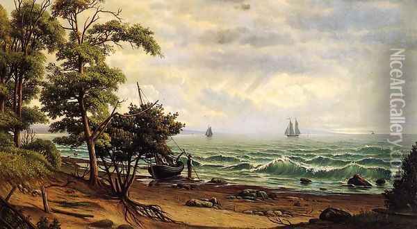 Clearing off the Coast of Maine Oil Painting - Levi Wells Prentice