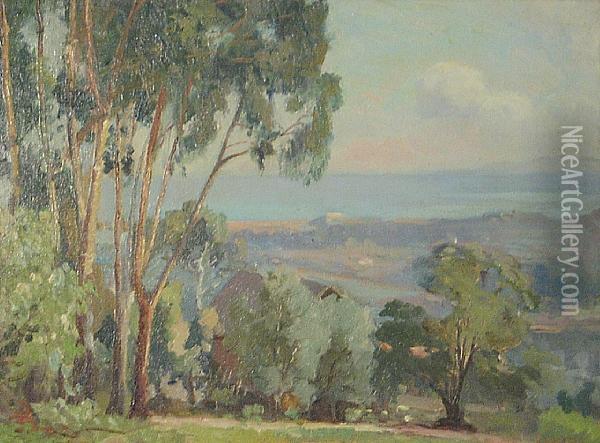 From The Riviera Oil Painting - John Roland Brown