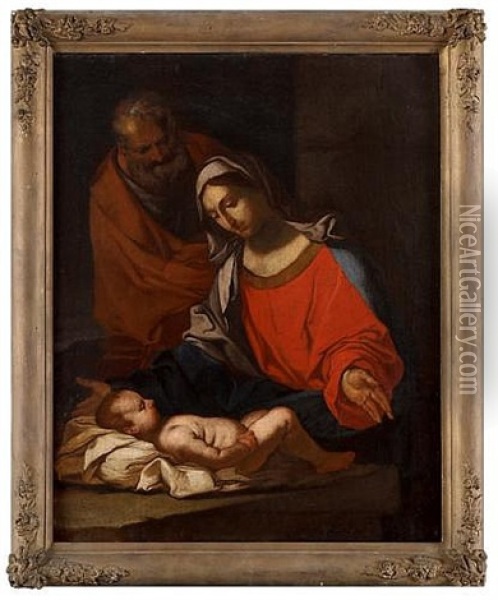 The Holy Family Oil Painting - Giulio Carpioni