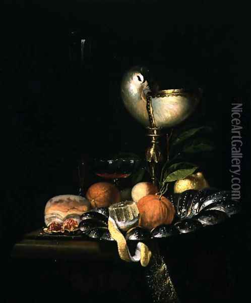 Still Life with Fruit and a Nautilus Cup Oil Painting - Hendrick van Streeck