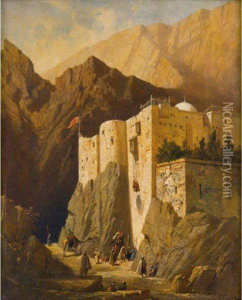 Le Couvent Sainte Catherine Au Mont Sinai Oil Painting - Adrien Dauzats