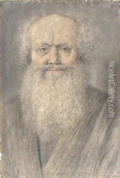 A bearded man, bust-length Oil Painting - Nicolas Lagneau