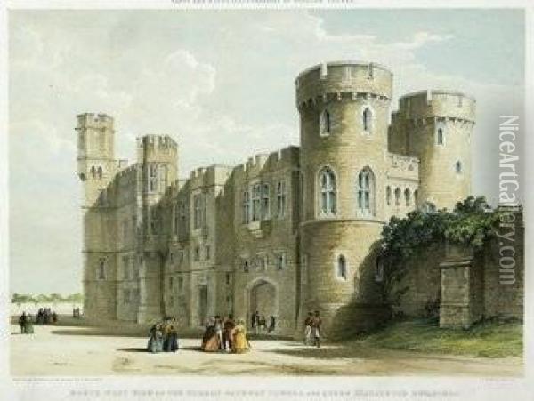 And Benjamin Baud. [architectural Illustrations Of Windsor Castle] Oil Painting - Michael Gandy