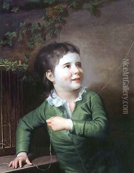 Portrait of a young boy Oil Painting - Josepf Wright Of Derby