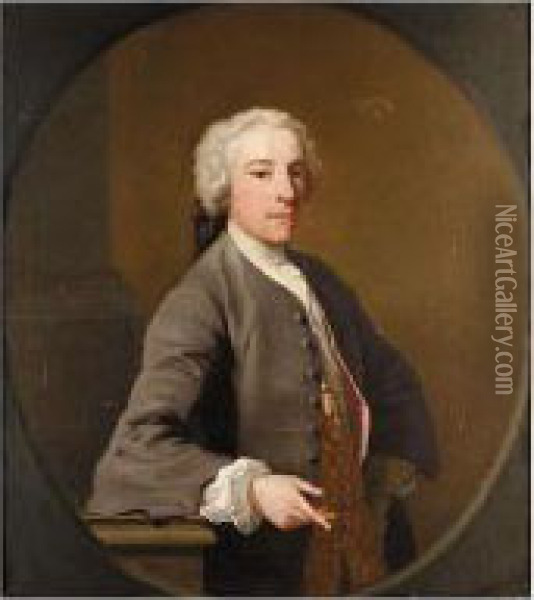 Portrait Of William Bateman, 1st Viscount Bateman Of Shobdon (c. 1700-1744) Oil Painting - Jacopo (Giacomo) Amigoni