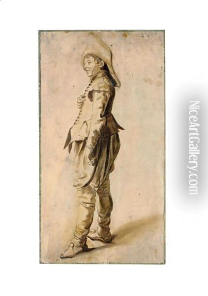 Study Of A Standing Youth In A Hat Oil Painting - Dirck Hals