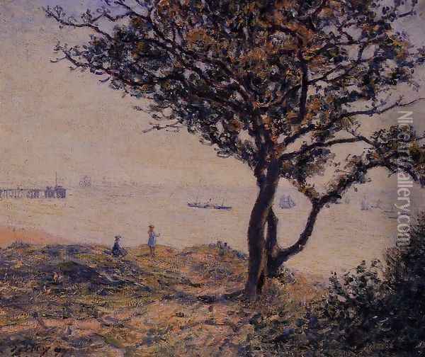 A Cardiff Shipping Lane Oil Painting - Alfred Sisley