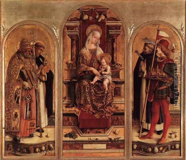 Triptych of Camerino Oil Painting - Carlo Crivelli