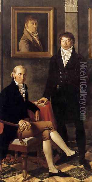Portrait of François Wynckelman, François van der Donckt and Joseph Odevaere 1805 Oil Painting - Joseph-Denis Odevaere
