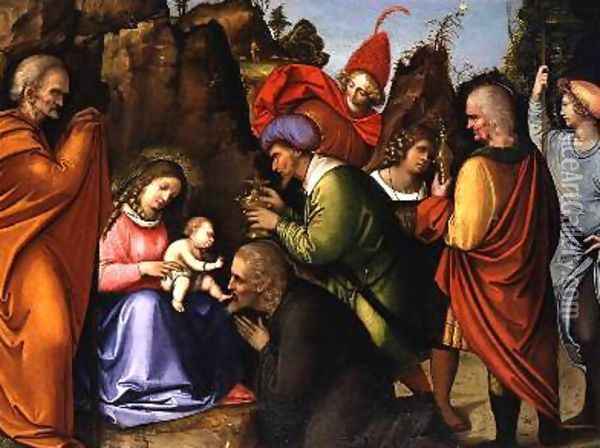 The Adoration of the Magi Oil Painting - Giovanni Agostino Da Lodi