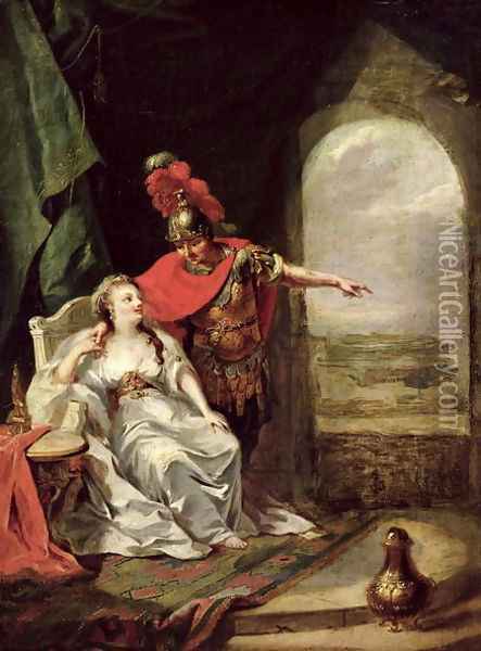 Anthony Telling Cleopatra of his Victory over the Cavalry of Octavian, c.1769 Oil Painting - Johann Heinrich The Elder Tischbein