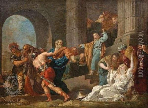 Thejustification Of Susanne Oil Painting - Francois-Guillaume Menageot