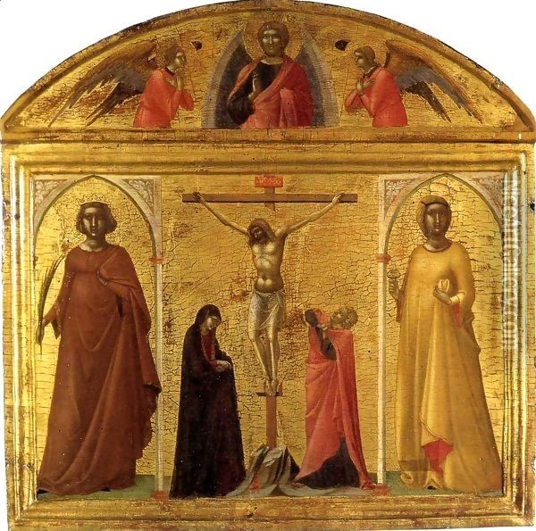 Crucifixion with Saints Oil Painting - Pietro Lorenzetti