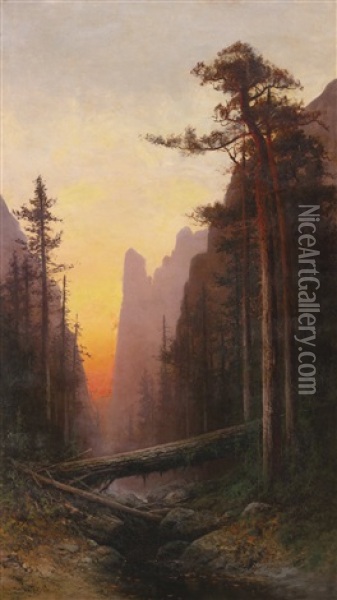 Sunset In Yosemite Oil Painting - Julian Walbridge Rix