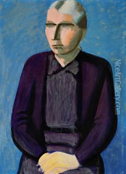 Portraet Af Kunstnerens Mor, Caroline Amalie Lundstrom F. Danielsen Oil Painting - Vilhelm Lundstrom