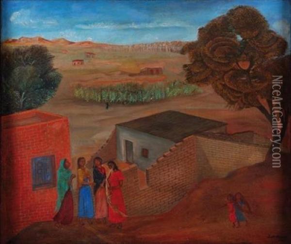 Paisaje De Santa Cruz Oil Painting - Jose Domingo Munoz
