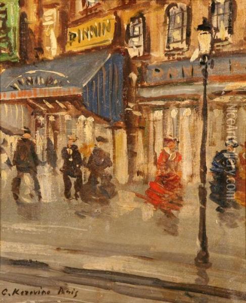 Paris Street Scene Oil Painting - Konstantin Alexeievitch Korovin
