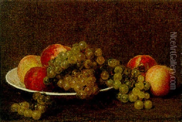 Peches Et Raisins Oil Painting - Henri Fantin-Latour