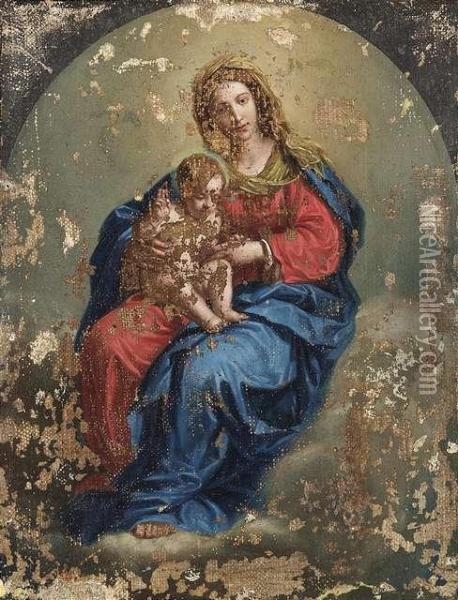 Salvi, Giovanni Battista Called Sassoferrato . Madonna With Child Oil Painting - Giovanni Battista Salvi