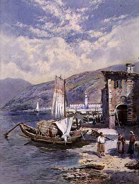 Lake Como Oil Painting - Charles Rowbotham