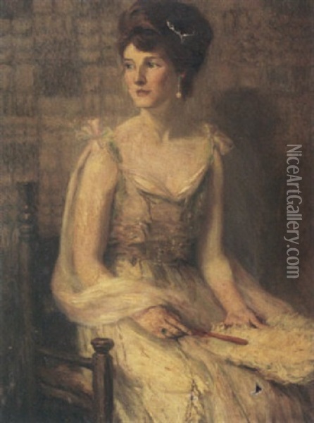 Portrait Of Zillah Thompson Wenzell, New York City Oil Painting - Clara Taggart Mcchesney